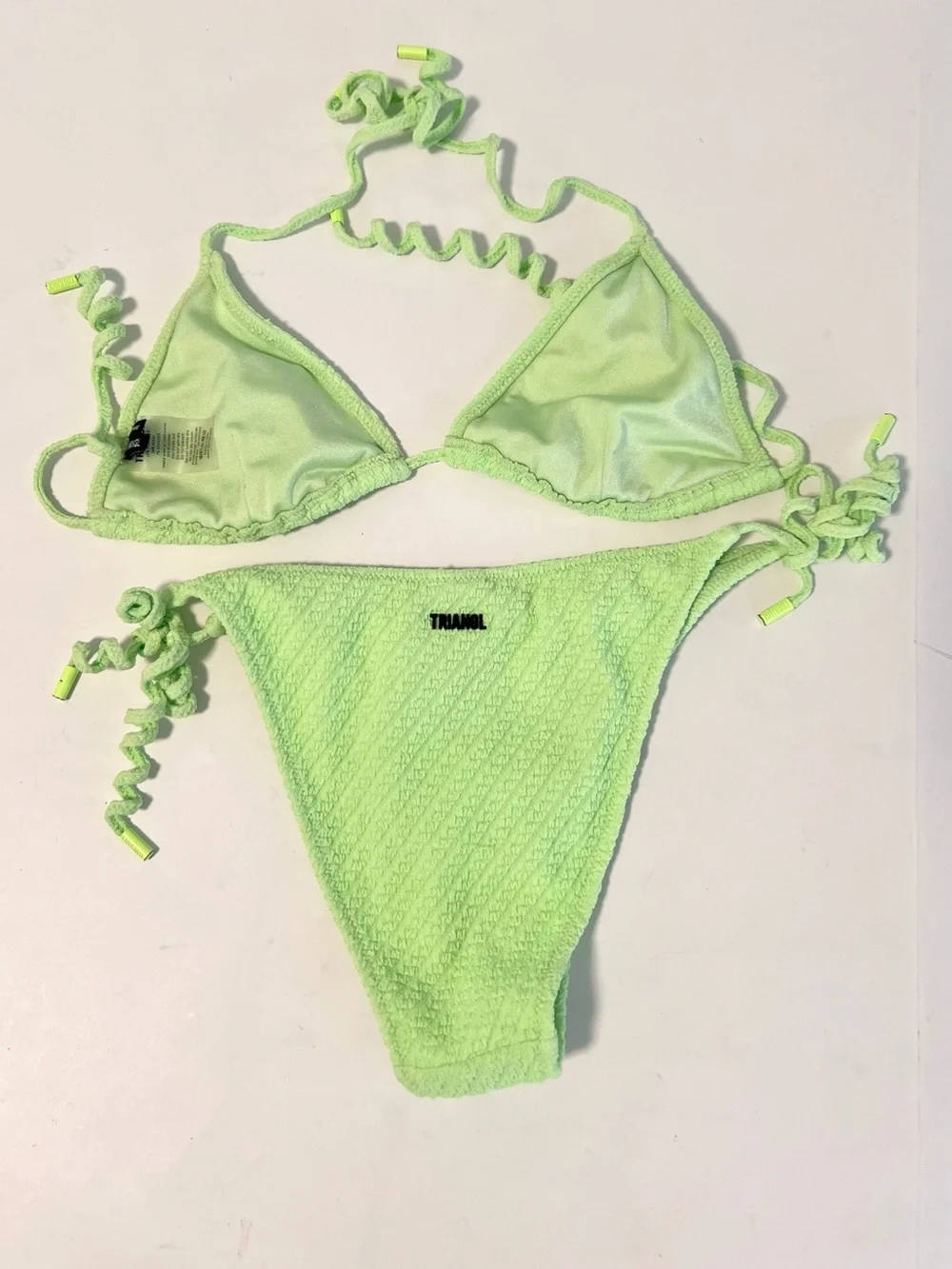 Triangl SET Swimwear Bright Neon Textured Bikini Sz M/L